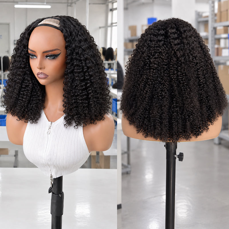 4b4c Afro Curly V-Part Wig – 100% Virgin Human Hair