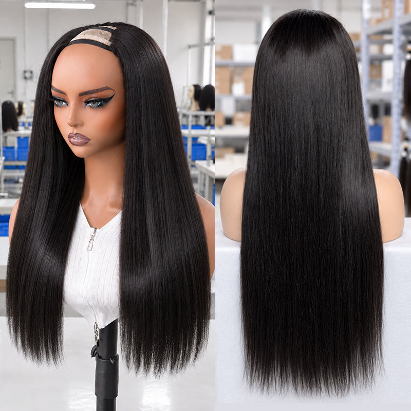 Straight V-Part Wig – 100% Virgin Human Hair