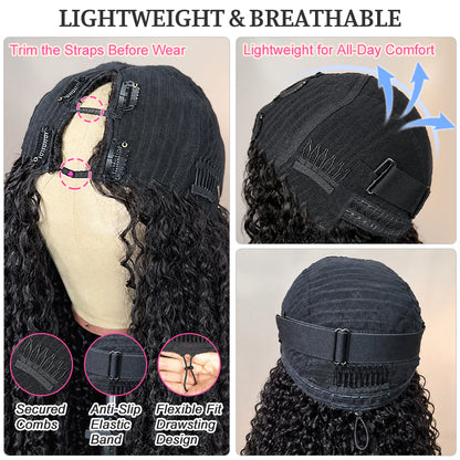 4b4c Afro Curly V-Part Wig – 100% Virgin Human Hair