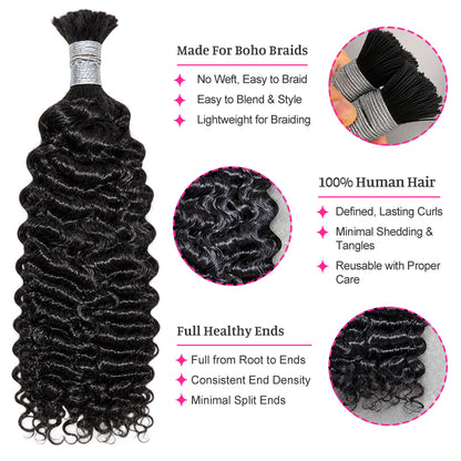 Vietnamese Curly Virgin Bulk Hair For Braids | 100% Human Hair | 100g