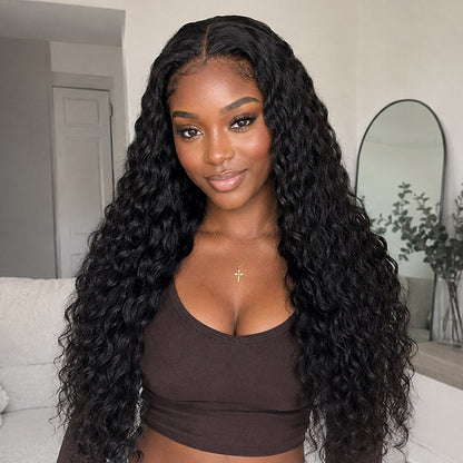 HD Lace Water Curly Frontal Wig | 100% Human Hair | Natural Black
