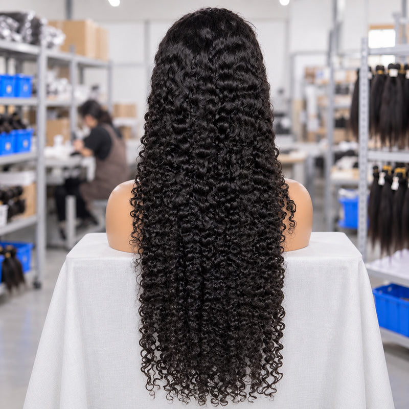 HD Lace Water Curly Frontal Wig | 100% Human Hair | Natural Black