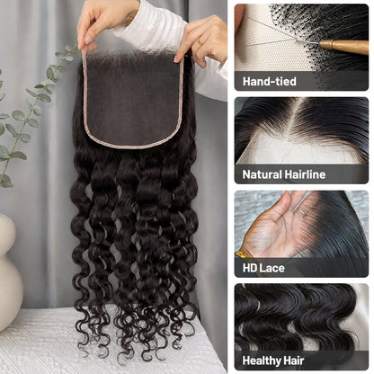 Water Wave Virgin Hair Frontal & Closure | Perfect Match for Bundles