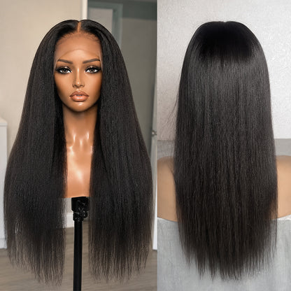 Yaki Straight HD Lace Wig | 100% Human Hair 13*4 & 13*6 | Natural Black