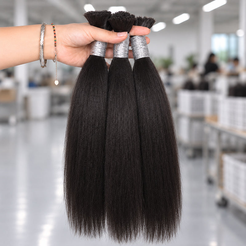 Yaki Straight Virgin Bulk Hair For Braids | 100% Human Hair | 100g