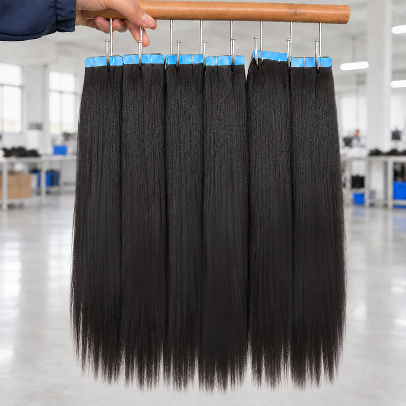 Yaki Straight Silk Press Tape in Hair Extensions