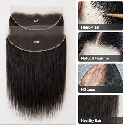 Yaki Straight Virgin Hair Frontal & Closure | Perfect Match for Bundles