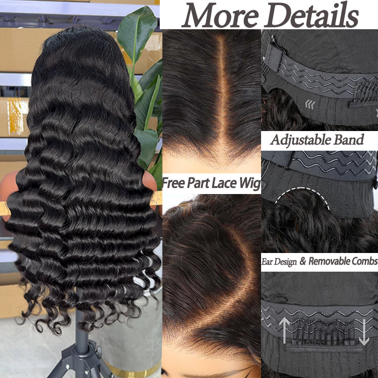 13x4 Transparent Lace Loose Deep Wig Natural Hairline 180%
