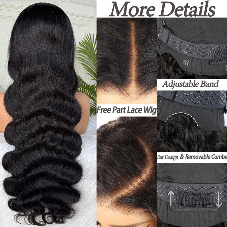 13x4 Transparent Lace Body Wave Wig Natural Hairline 180%