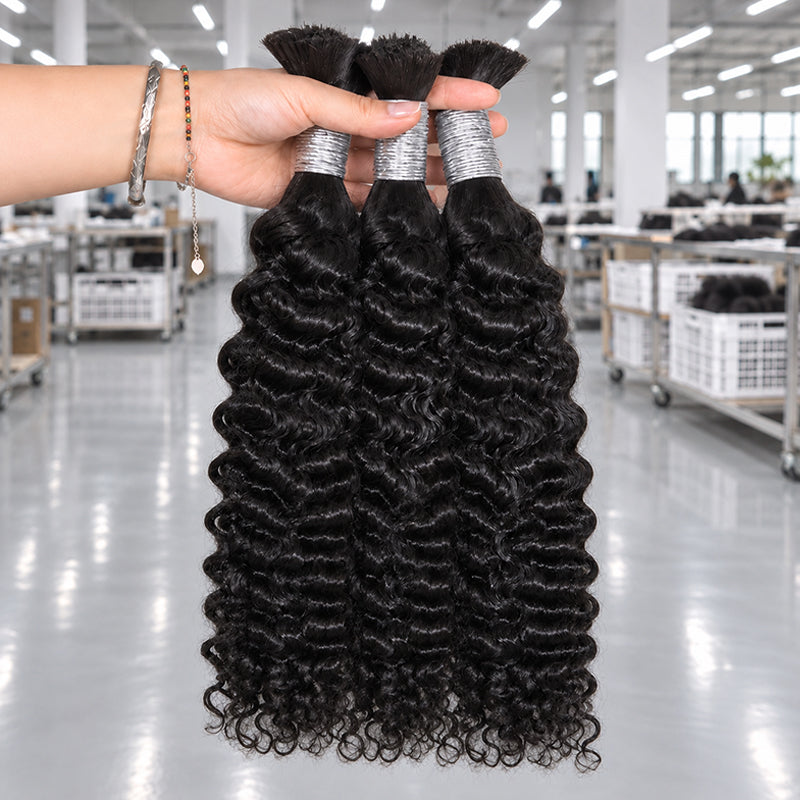 Vietnamese Curly Virgin Bulk Hair For Braids | 100% Human Hair | 100g