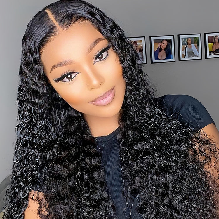 13x4 Transparent Lace Deep Wave Wig Natural Hairline 180%
