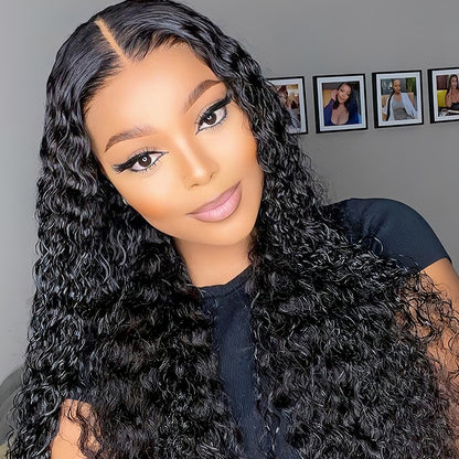 13x4 Transparent Lace Deep Wave Wig Natural Hairline 180%