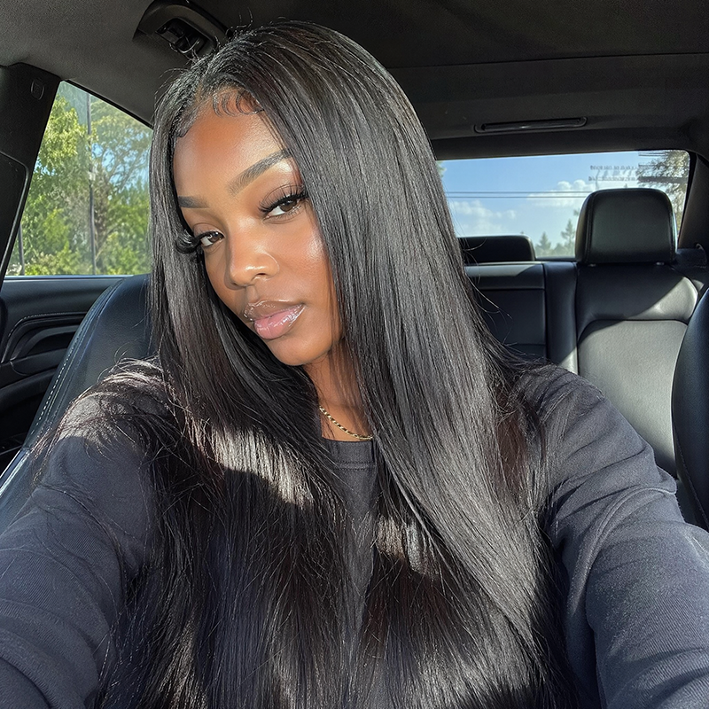 100% Straight Human Hair | HD Lace Frontal  | Natural Black