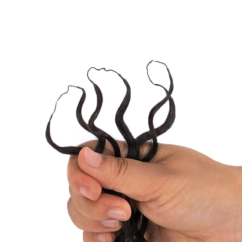 Water wave Crochet Hair Pre-Separated Feather Soft Knotless Human Hair Extensions