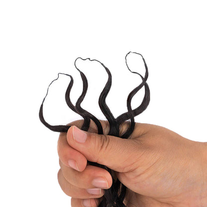 Water wave Crochet Hair Pre-Separated Feather Soft Knotless Human Hair Extensions