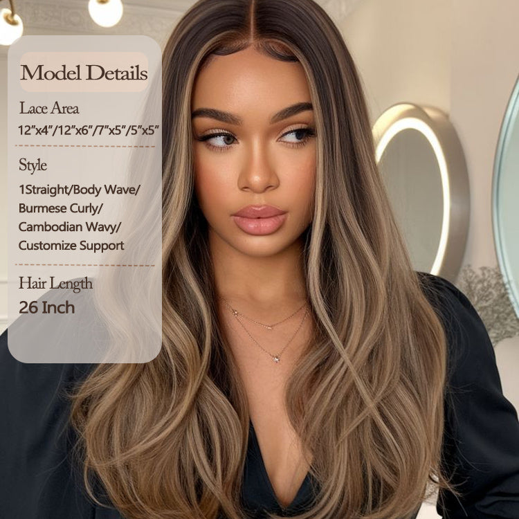New Arrival Transparent Lace 26 Inch Honey Brown 180 Density