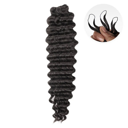 Deep wave Crochet Hair Pre-Separated Feather Soft Knotless Human Hair Extensions