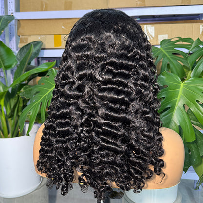13x4 Transparent Lace Indian Curly Wig Natural Hairline 180%