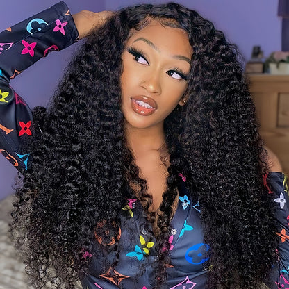 13x4 Transparent Lace Jerry Curly Wig Natural Hairline 180%