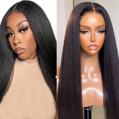 13x4 Transparent Lace KinKy Straight Wig Natural Hairline 180%