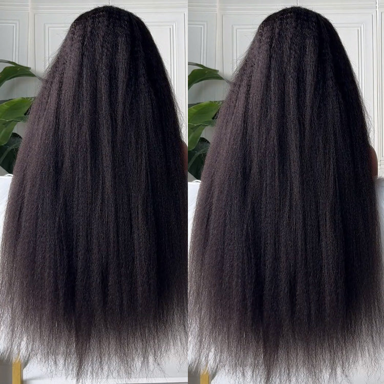 13x4 Transparent Lace KinKy Straight Wig Natural Hairline 180%
