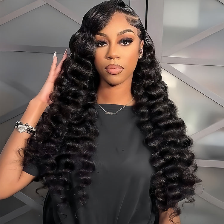 13x4 Transparent Lace Loose Deep Wig Natural Hairline 180%