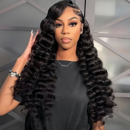 13x4 Transparent Lace Loose Deep Wig Natural Hairline 180%
