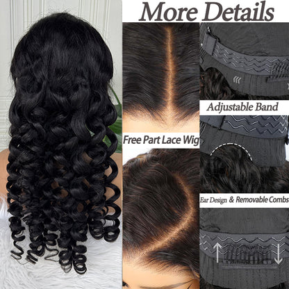 13x4 Transparent Lace Loose Wave Wig Natural Hairline 180%
