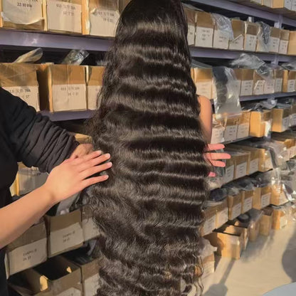 [In Stock & Ship Immediately] PRE-EVERYTHING Cambodian Wave Wig 200% 40 Inch Made Of 4 Bundles 30 Inch Frontal