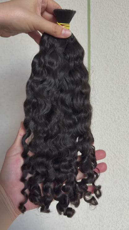 Vietnamese Curly Virgin Bulk Hair For Braids,Braiding Hair,100% Human Hair