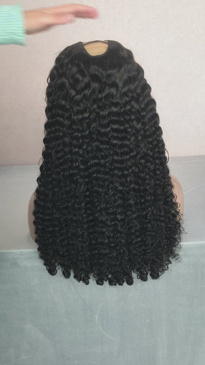 Burmese Curly V-Part Wig – 100% Virgin Human Hair