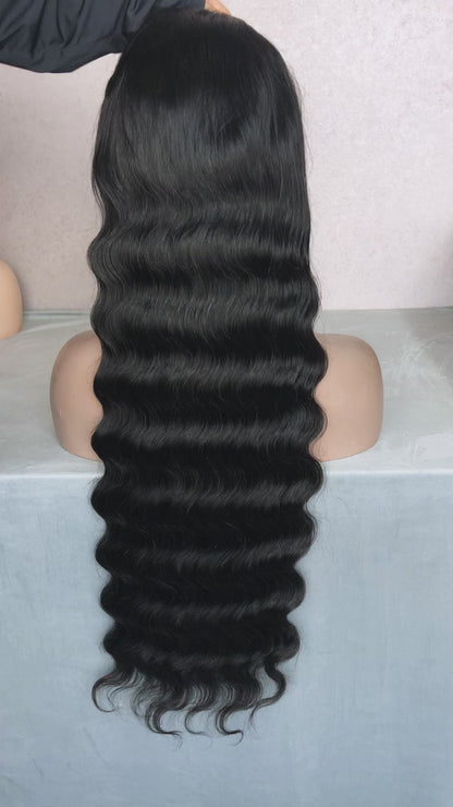 Cambodian Wave HD Lace Frontal | 100% Human Hair Wig | Natural Black