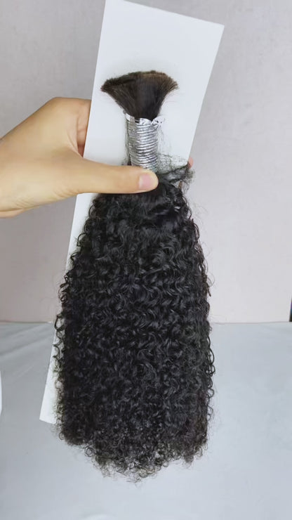 4b4c Curly Virgin Bulk Hair For Braids | 100% Human Hair | 100g