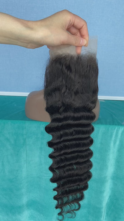 Deep Wave Virgin Hair Frontal & Closure | Perfect Match for Bundles