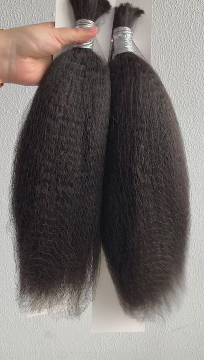 Kinky Straight Virgin Bulk Hair For Braids,Braiding Hair,100% Human Hair