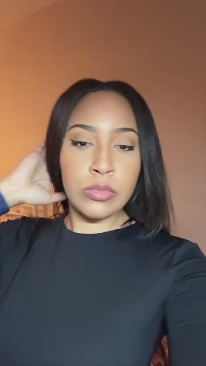 Yaki Straight Human Hair Wig | Transparent Lace Frontal Natural | Hairline 180%