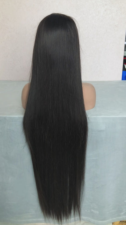 Straight Hair 40 Inch Wig Raw& Virgin | 13*6 HD Lace | 200% Density | Natural Black