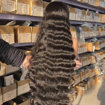 [In Stock & Ship Immediately] PRE-EVERYTHING Cambodian Wave Wig 200% 40 Inch Made Of 4 Bundles 30 Inch Frontal