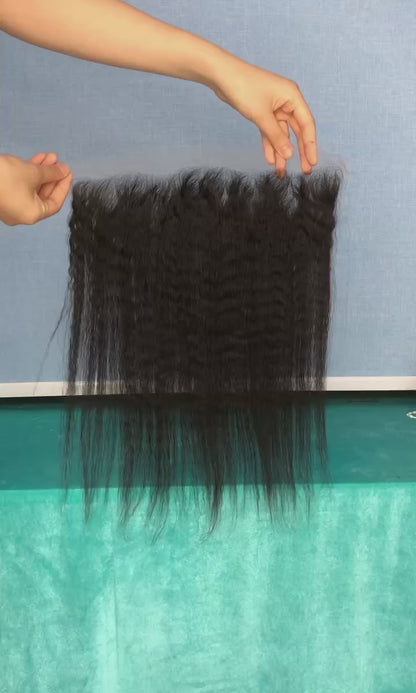 Kinky Straight Virgin Hair Frontal & Closure | Perfect Match for Bundles