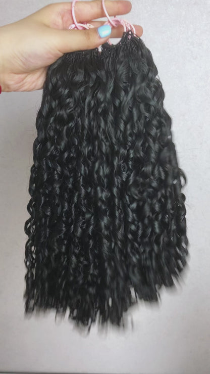 Pixie Curly Knotless Crochet Hair | Pre-Separated Human Hair
