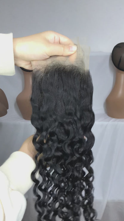 Water Wave Virgin Hair Frontal & Closure | Perfect Match for Bundles