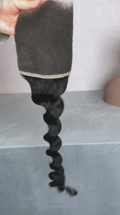 Loose Deep Wave Virgin Hair Frontal & Closure | Perfect Match for Bundles