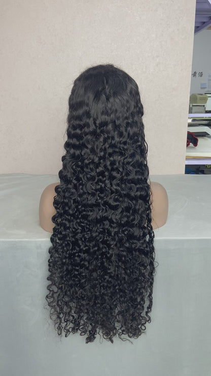 Water Wave HD Lace Frontal | 100% Human Hair Wig | Natural Black
