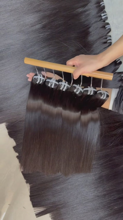 Bone Straight Human Hair Bundles | Super Double Drown