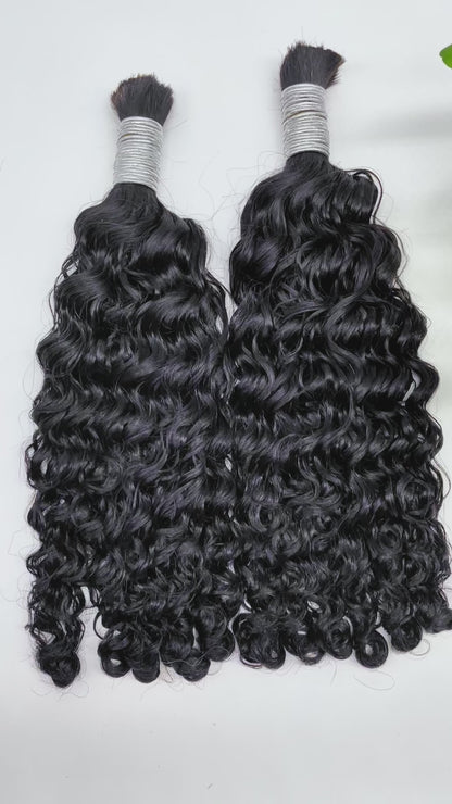 Burmese Curly Virgin Bulk Hair For Braids | 100% Human Hair | 100g