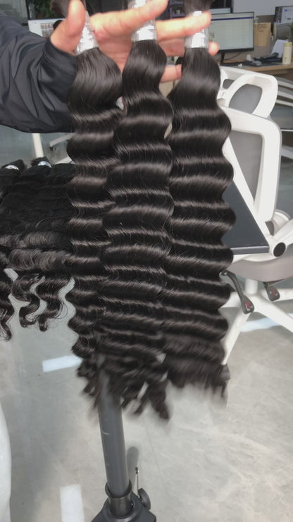 Deep Wave Virgin Bulk Hair For Braids | 100% Human Hair | 100g