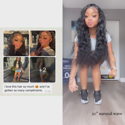HD Lace Nature Wave Frontal Wig | 100% Human Hair | Natural Black