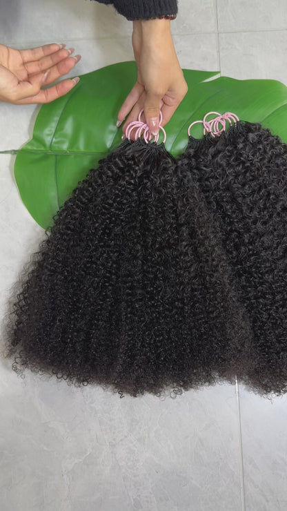 Afro Kinky Curly Knotless Crochet Hair | Pre-Separated Human Hair