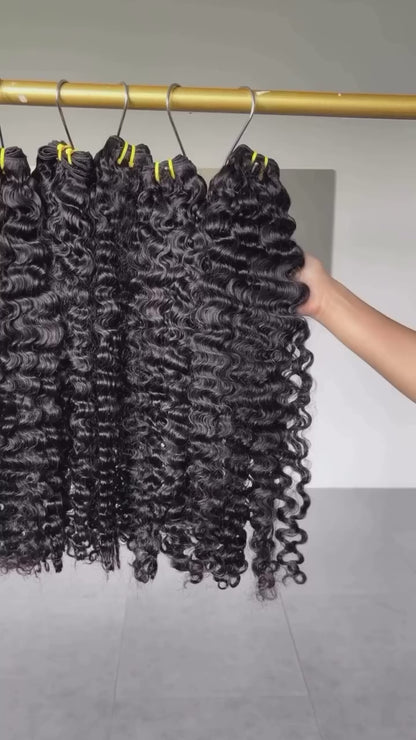 Indian Curly Virgin Human Hair Bundles
