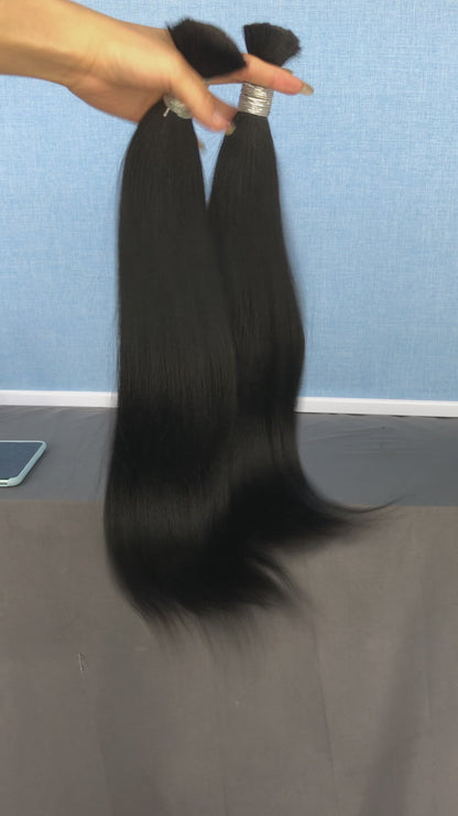Straight Virgin Bulk Hair For Braids | 100% Human Hair | 100g